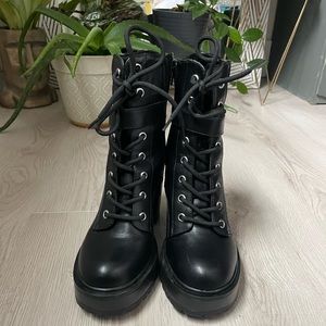 Guess black combat booties